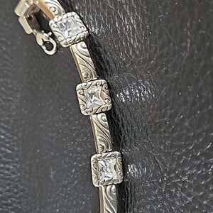 Brighton Regina clear crystal square link bracelet